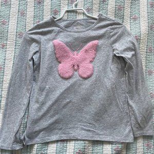 Children's Place Girls Long Sleeve Shirt L/G 10/12 Butterfly